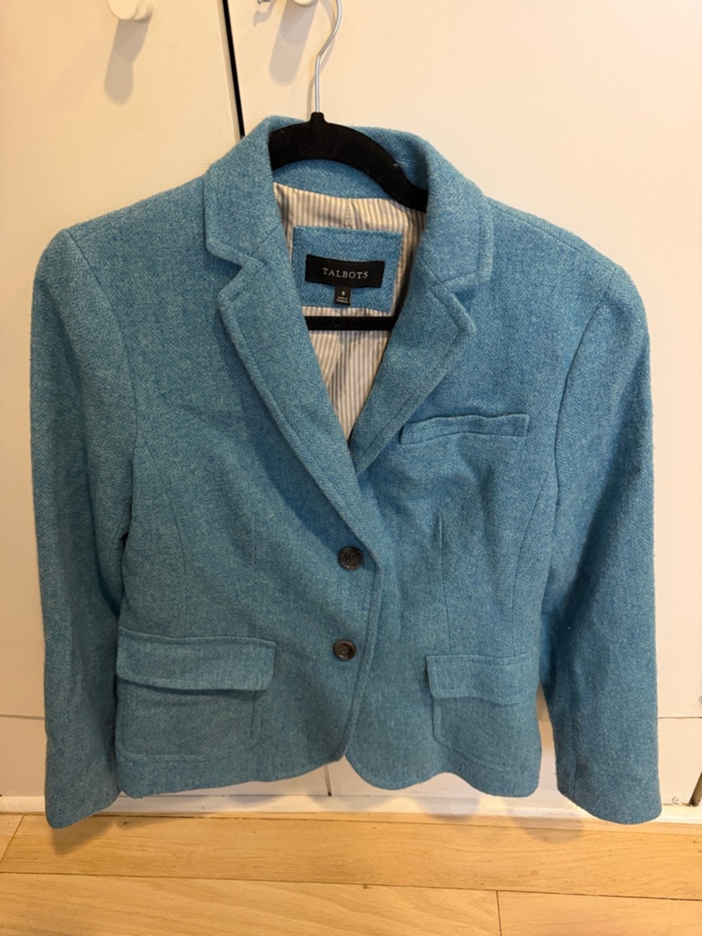 Talbots Light Blue Tailored Women's Wool Blazer